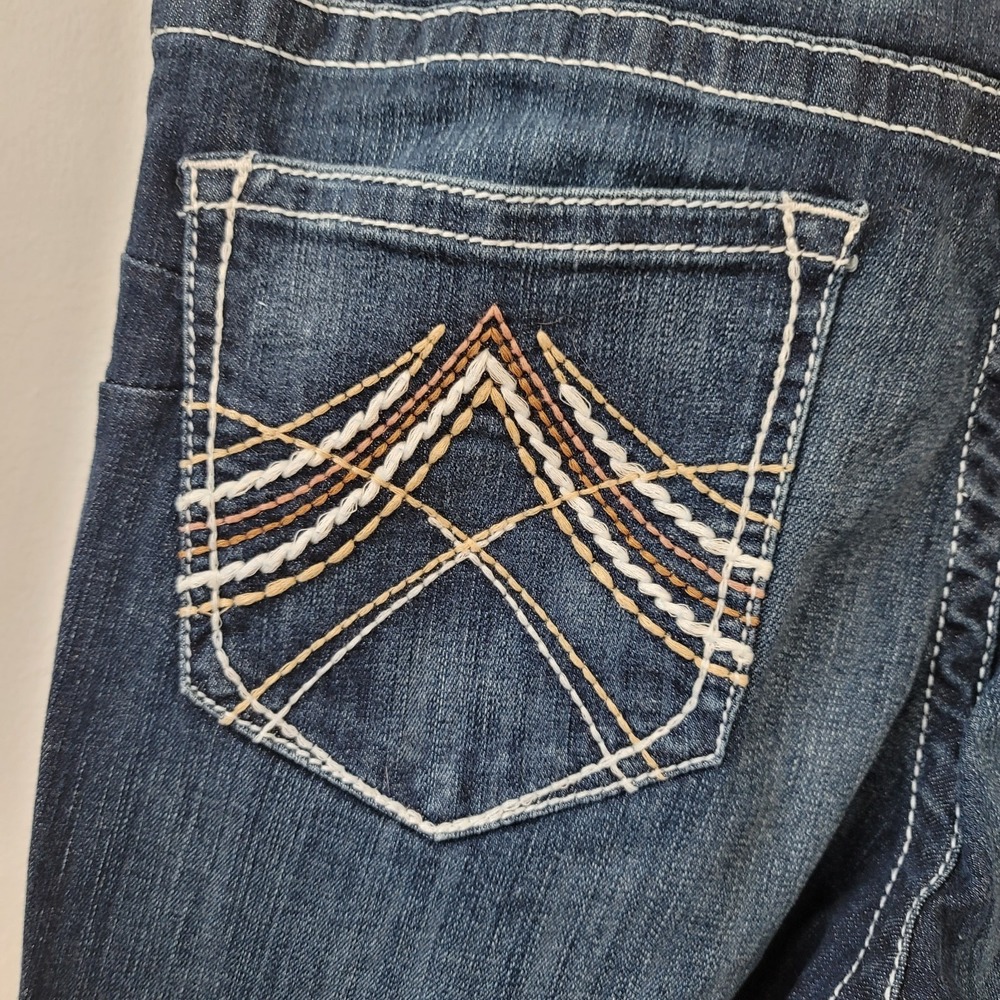 Ariat Real Denim Women 32S Lakeshore Lowrise Boot Rosy Whipstitch Jeans Western - Picture 10 of 14
